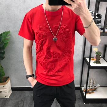 2022 Lõvi Pea T-särk Meeste Mood Brändi Isikupärastatud korea Lühikesed Varrukad Tee Särk Homme Naljakas T-Särgid Camisetas Hombre Mees