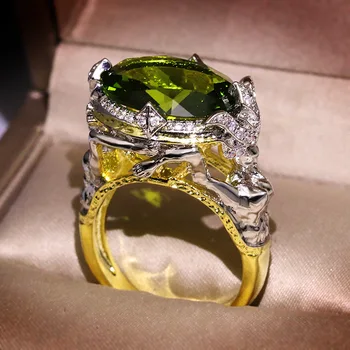 2022 UUS 14K Kollane Emerald Kuld Heliseb Naiste Vintage Luksus Trahvi Ovaalne Aastapäeva Kokteil Kaasamine Pulm Kingitus Ehted