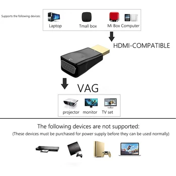 HD 1080P HDMI-Ühilduvate VGA Adapter Praktiline VGA Väljund PC Converter Pistik Arvuti Sülearvuti Osa Varusid 4