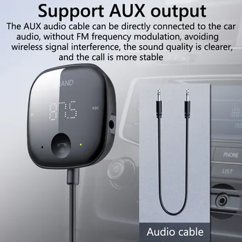 JaJaBor FM Saatja Juhtmeta AUX-in 3,5 MM Audio Vastuvõtja TF Kaart Muusika Auto MP3-Mängija, Bluetooth-ühilduva 5.0 autokomplekt Vabakäeseadmega 4