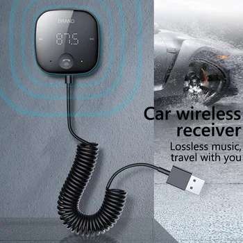 JaJaBor FM Saatja Juhtmeta AUX-in 3,5 MM Audio Vastuvõtja TF Kaart Muusika Auto MP3-Mängija, Bluetooth-ühilduva 5.0 autokomplekt Vabakäeseadmega 5