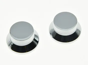 KAISH 2tk Kroomitud Metallist Mütsi Bell Nupud vajutage Kitarr Bass Nupp jaoks 5.8 mm Potid
