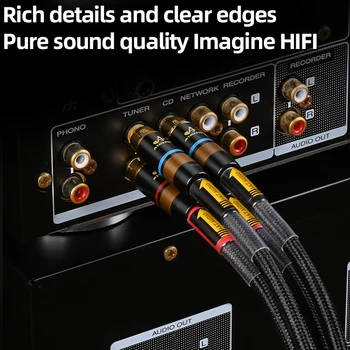 Üks paar HIFI RCA kaabel HiFi peamine core sõltumatu varjestus rca to rca audio kaabel-kaabel-6N OFC audio kaabel 3