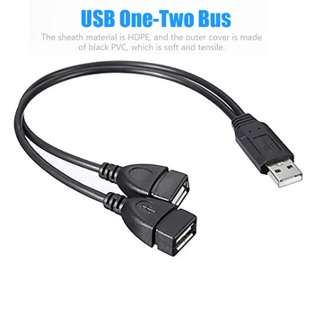 1 2 USB Extension Cable USB 2.0 pikenduskaabel Meeste ja Naiste Data Cable Power Adapter Konverter-USB-Splitter for PC Sülearvuti