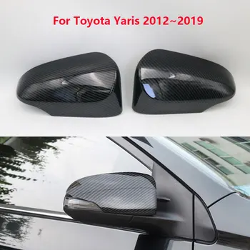 1 Paar Toyota Yaris 2012 - 2019 Auto Süsinikkiust Väljaspool Rearview Mirror Cover Korpus, Suunatuli Versioon 0