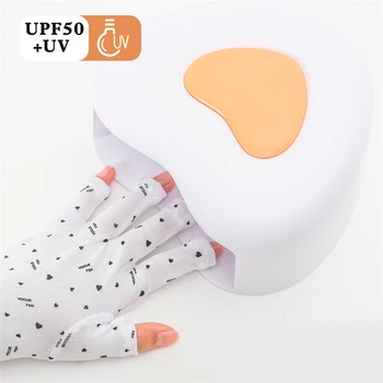 1 Paari Anti Nail UV-Kaitse Kindad Kinnas Fingerless Maniküür Küünte Art Vahendid LED Lamp Küüned Kuivati Kiirguse Käte Kaitse