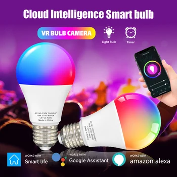 15W 9W E27 B22 WiFi Tuya Smart Lamp 100-240V RGBCW Neoon LED Lamp Smart Home Kaudu, Nutikas Elu Yandex Alice Alexa Google Kodu