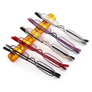 1TK Unisex Kompaktne Mini Slim Pen Lugemise Prillid Metallist Väike Toru Kevadel Hingedega Lugeja Prillid Kaasaskantav Clip Case1.0~4.0