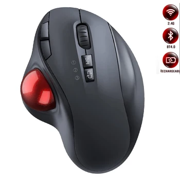 2.4 G+Bluetooth Wireless Trackball Hiirega Laetav Gaming Mouse Ergonoomiline Arvuti Easy Pöial-Kontrolli Tõrgeteta Jälgimine Hiired