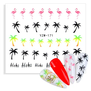2022 Uus Nail Art Kleebised Maniküür Palm Ookeani Troopiline Tuul Surf Beach Kookospähkli Puu Stiilis Küünte Kleebis наклейки для ногтей