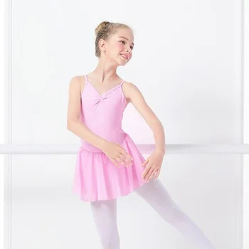 2022 Uus Sifonki Tüdrukud Väikelapse Ballett Skirted Leotard Roosa Leotard Kleit Lapsed Balleti Kleit