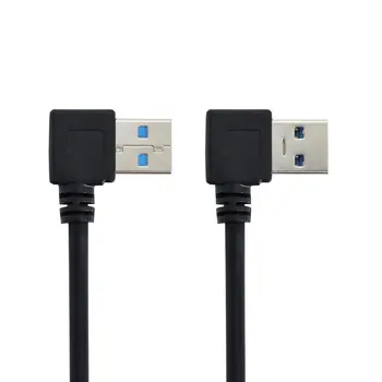 20cm 50cm USB 3.0 Type A Male 90 Kraadi Vasakule Kaldu, et USB 3.0 Tüüp Paremale Kaldu pikendusjuhe