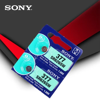 2pc Sony 100% Originaal 377 SR626SW SR626 AG4 1.55 V hõbeoksiid Vaata Aku SR626SW 377 Nuppu Mündi Raku MADE IN JAPAN