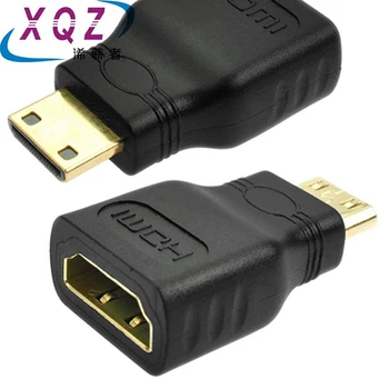 2tk HDMI miniHDMI adapter HDMI naiste ja miniHDMI mees converter HDMI normaalne, et väike mini suurus kullatud must