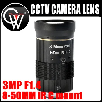 3,0 MP 8-50mm C Mount Objektiivi F1.4 1/2 Käsitsi IRIS Focus zoom objektiiv cctv kaamera tööstuse Mikroskoobi Kaamera