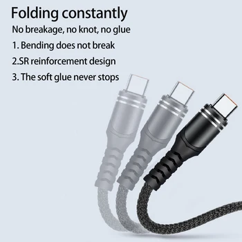 3 In 1 Micro-USB-C Tüüpi Laadija Kaabel Harupistik USB-Port Mitu C-Tüüpi Aku Juhe Usbc Mobiiltelefoni Traat Kiire Laadimine 1