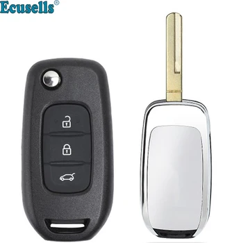 3 nuppu Flip Remote Key Shell Case (Fob) jaoks Renault Koleos Kadjar Captur Sümbol Megane 3