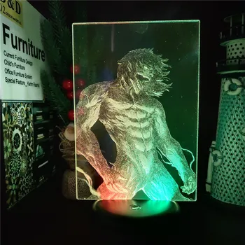 3D Kerge Anime Rünnak Titans Joonis Kelle Jaeger Hiiglane 3D Illusioon Lamp LED Night Light Kodu Kaunistamiseks Lapsed Kingitused, Mänguasjad