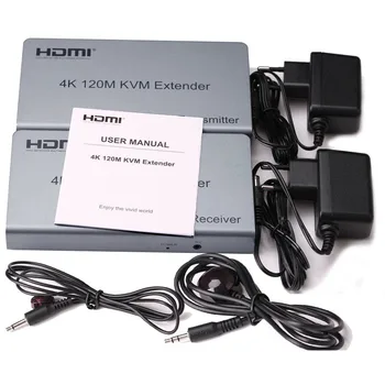 4K 120M KVM HDMI Extender, Mille RJ45 Ethernet Cat5e Cat6 Kaabel Converter Saatja-Vastuvõtja Toetab USB Hiir, Klaviatuur 60m 1080p