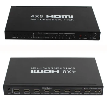 4K 4x8 HDMI Lüliti Splitter 4 8 Välja Video Converter 1080P ekraani peegeldamise puhul PS4 PS5 Vahetada PC-DVD-TV-Monitor, Projektor