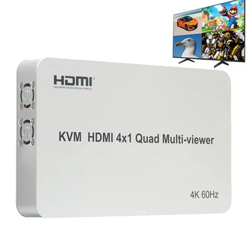 4K 60Hz KVM HDMI Multi-viewer 4X1 HDMI Quad Ekraani Multiviewer õmblusteta 4 In 1 HDMI Multi viewer USB Klaviatuuri, Hiirt TK