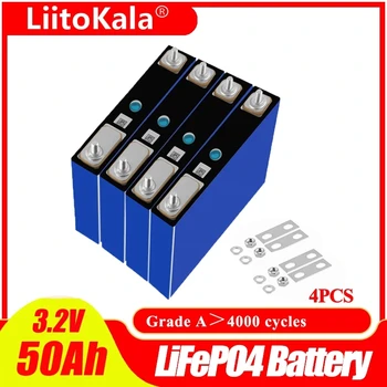 4tk LiitoKala 3.2 V 50Ah lifepo4 rakkude Liitium-raud-fosfaat 12V 50Ah laetav aku diy solar energy storage
