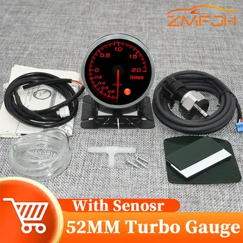 52MM Suitsu Objektiivi Turbo rõhu näidik 2Bar Boost Näidik Elektrooniline Boost Sensor Sensor 7 Värvid Taustvalgus Auto Auto 12V