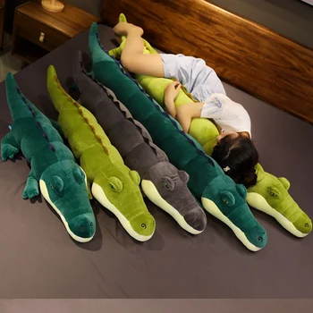 80-180cm Simulatsiooni Krokodill Palus Mänguasjad Pehmed Pehmed Loomad Palus Pikk Krokodill Padi Nukk Kodu Kaunistamiseks Kingitus Lastele 2