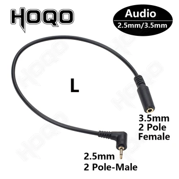 90 Kraadi 2,5 mm 2pole mees 3,5 mm 2 Masti mees Kaabel Õige Nurga 2,5 mm kuni 3.5 Jack Audio pikendusjuhe Kõrvaklappide jaoks 0