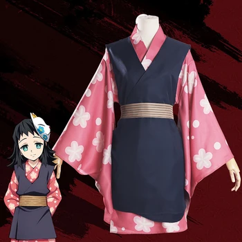 Anime Demon Slayer Kimetsu no Yaiba Makomo Täielik Komplekt Cosplay Kostüüm Ühtne Halloween Pool Ülikond Naiste Mens Kimono
