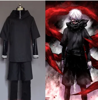 Anime Tokyo Ghoul Kaneki Ken Võidelda Käik 4-Osaline Lahe Kunstnahast Nahast Meeste Cosplay Kostüüm Top + Püksid
