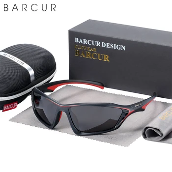 BARCUR TR90 Raam Brändi Disaini Sport Meeste Päikeseprillid Polariseeritud päikeseprillid Naistele Prillid Sõidu Peegel Tooni UV400