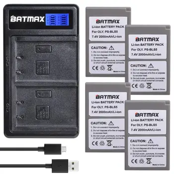 Batmax PS-BLS5 BLS50 Aku +LCD-Dual USB Laadija Olympus PEN E-PL2,E-PL5,E-avaldise pl6 väärtusega,E-PL7,E-PM2, OM-D E-M10, E-M10 II, Stylus1