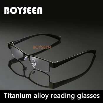 BOYSEEN meeste titaani sulam lugemise prillid mittesfäärilisi objektiivi retro äri hyperopia retsepti prillid