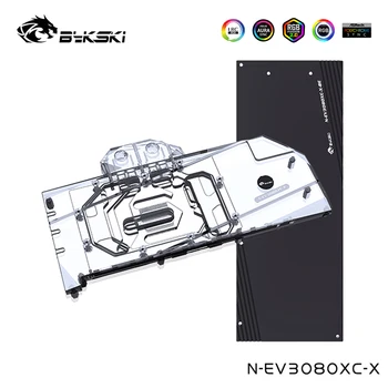 Bykski Cooler For VGA videokaart EVGA Geforce RTX 3080,3080 Ti XC Vee Plokk,Full Cover Backplate,N-EV3080XC-X