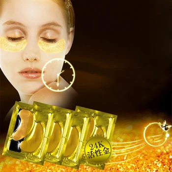 Crystal Kollageen 24K Kuld Pulber Silmade Mask Plaaster Silma Laigud Silmade Hooldus Anti-Vananemine Kõrvaldab Tumedad Ringid Ja Trahvi Read 100Pieces
