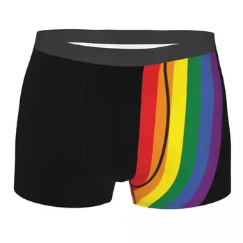 Custom Vikerkaar Uhkus LGBT Aluspesu Mehed Breathbale Transseksuaalide Gay Lesbi Boxer Püksikud 0