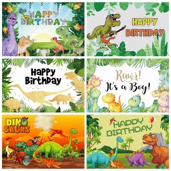 Dinosaurus Džungel Metsa Loomade Safari Pool Looduses Baby Shower Poiss Sünnipäeva Taustaks Fotograafia Taust Photo Studio Rekvisiidid