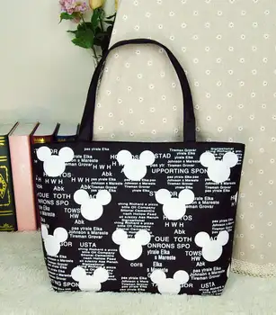 Disney Miki hiir käekott Suure mahutavusega Cartoon Lõuend Kott shopper kott shopping Emme mähe ladustamise kott totes