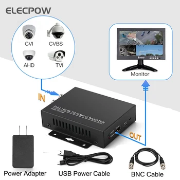 Elecpow HD 4K HDMI Converter Auto Tunnustamine 720P 1080P TVI 8MP AHD CVI 5MP CVBS HDMI Kaamera CCTV Tester Converter