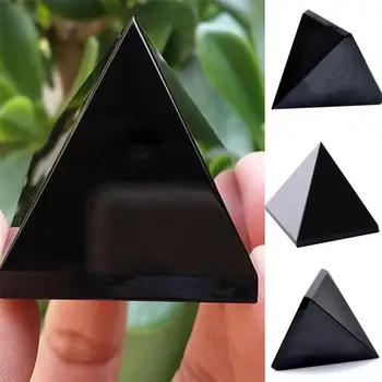 Elutoas Naturaalne Saabumise Vaimu Energia Obsidian Black Pyramid Crystal Kaitse Tervendav Kodu Laua Kaunistamiseks Fengshui