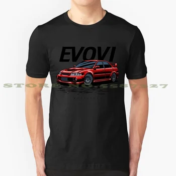 Evo Vi (Punane) Must Valge Tshirt Meeste Naiste Mitsubishi Autode Automotive Auto Jaapan Jdm Mitsubishi Lancer Evolution Vi Evo Vi
