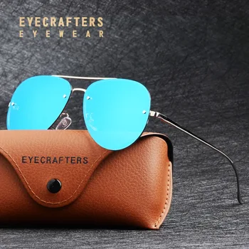 Eyecrafters Suur Ülepaisutatud Naiste Mens Polariseeritud Päikeseprillide Moe UV400 Anti-Reflective Peegelpildis Polaroid Päikeseprillid Pilot 0