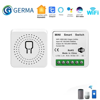 GERMA HomeKit Lüliti Mini Wifi Relee Moudle 2-way Siri App hääljuhtimine Smart Light Switch Apple Smart Home Seina Lülitid