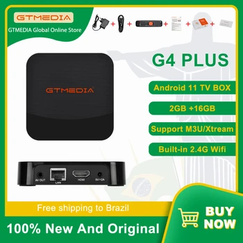 GTMEDIA G4 Pluss Android 11 TV Box Amlogic 905W2 Bluetooth Hääl pult WIFI UHD 4K 3D 2GB+16GB Smart Set Top Box Dekooder