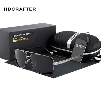 HDCRAFTER 2018 Meeste Päikeseprillid Polariseeritud Liiga metallraamiga päikeseprillid Meestele Luksus Brändi Disainer Peegel oculos Mees