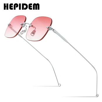 HEPIDEM Rimless Päikeseprillid Naistele 2020 Uued Luksus Brändi Mood Kõrge Kvaliteediga Sulamist päikeseprillid Mehed Peegel Nailon Objektiivi gm 5023