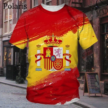 Hispaania Jalgpalli Jersey Lipu T-Särk riigivapp Jalgrattasõit Riided Korvpall Jalgpall Tees Meeste Riided Reino de España