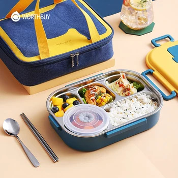Jaapani Kaasaskantav Lunch Box Roostevabast Terasest Toidu Mahuti Lapsele Kooli Piknik Bento Lunch Box Toidu Ladustamise Kasti Kaussi, Kott