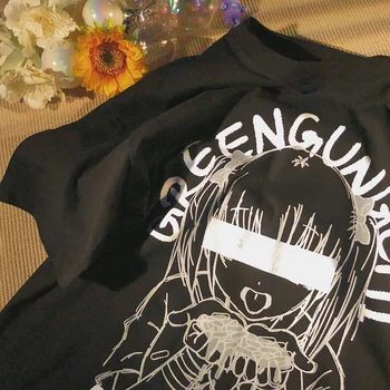 Jaapani Naiste T-särgid Punk Tume Grunge Streetwear Harajuku Goth Koomiks Anime Printida Moe Naine Pluusid 2022 Y2k Riided Top